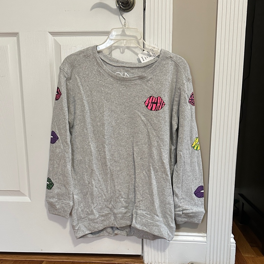 Chaser Gray Kids Sweatshirt with Colorful Lips